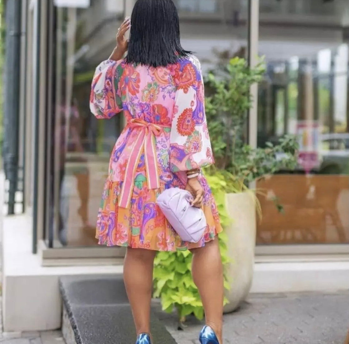 Floral Print Knee Length Dress – Survh