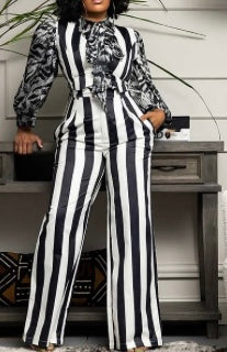 Two Piece Striped PantSuit