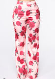 Floral Wide Leg Pants + Bustier + Blazer Set