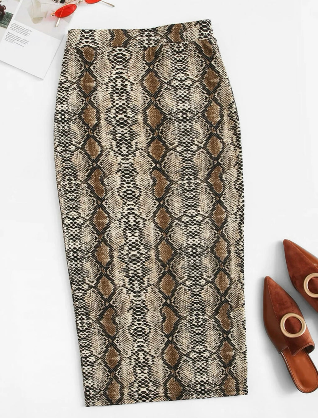 Snakeskin Pencil Skirt